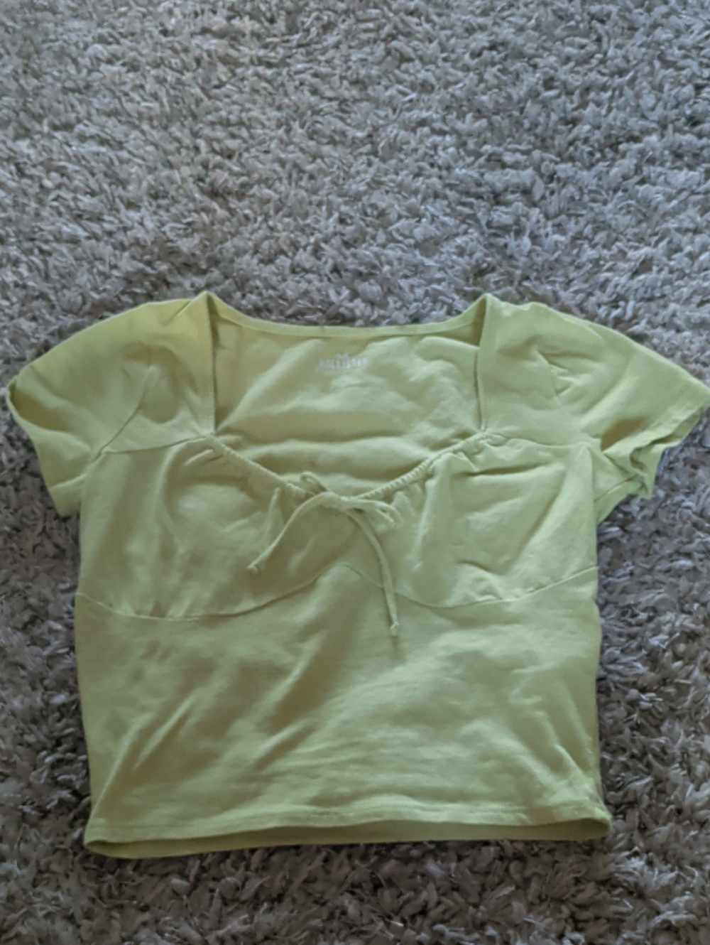 Hollister Light Lime Tie-Front Crop Top